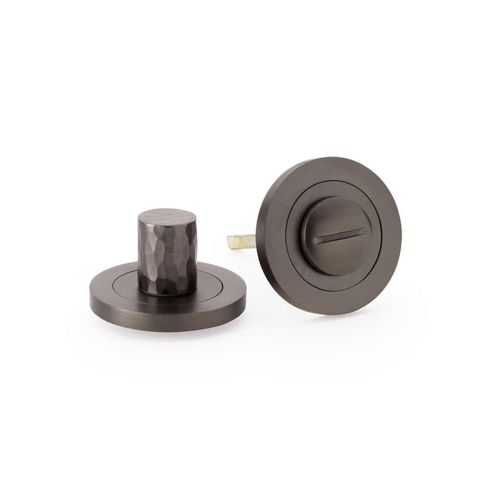 Round Rose - Slim - Hammered Bathroom Turn & Release