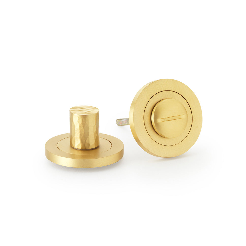 Round Rose - Slim - Hammered Bathroom Turn & Release