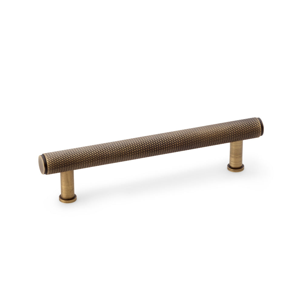 Crispin Knurled T-Bar Pull Handle — Antique Brass