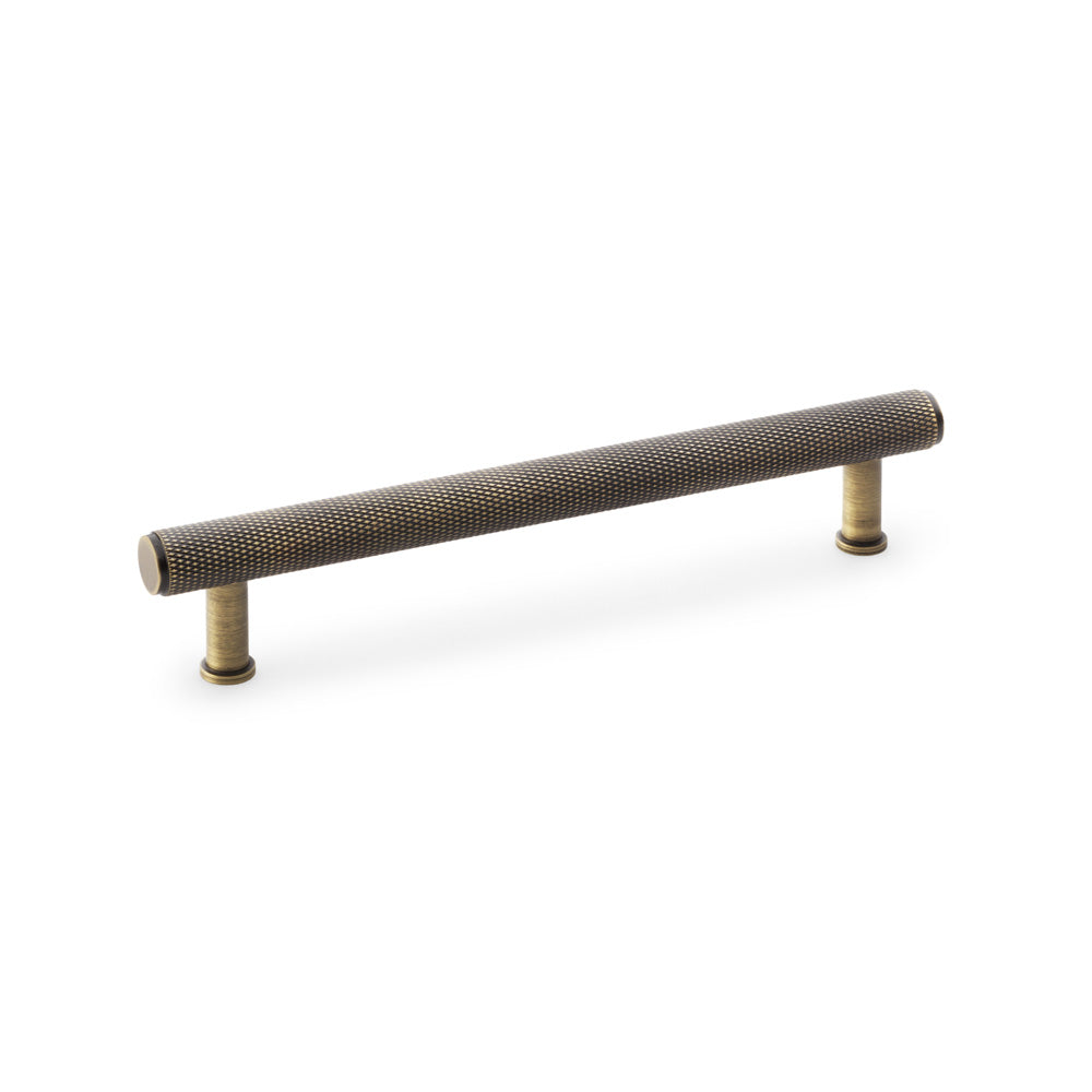 Crispin Knurled T-Bar Pull Handle — Antique Brass