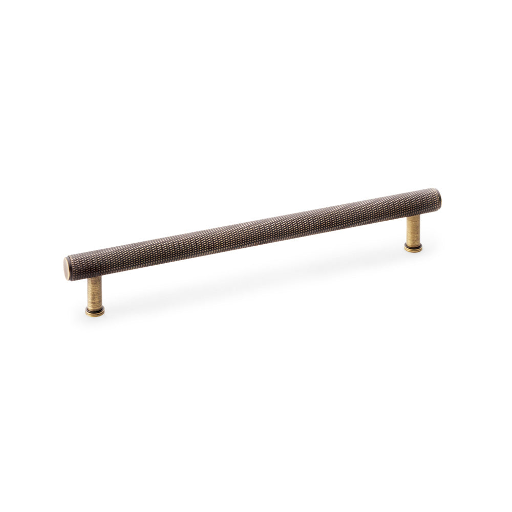 Crispin Knurled T-Bar Pull Handle — Antique Brass