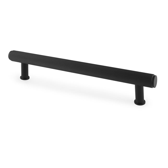 Crispin Reeded T-Bar Pull Handle — Matt Black