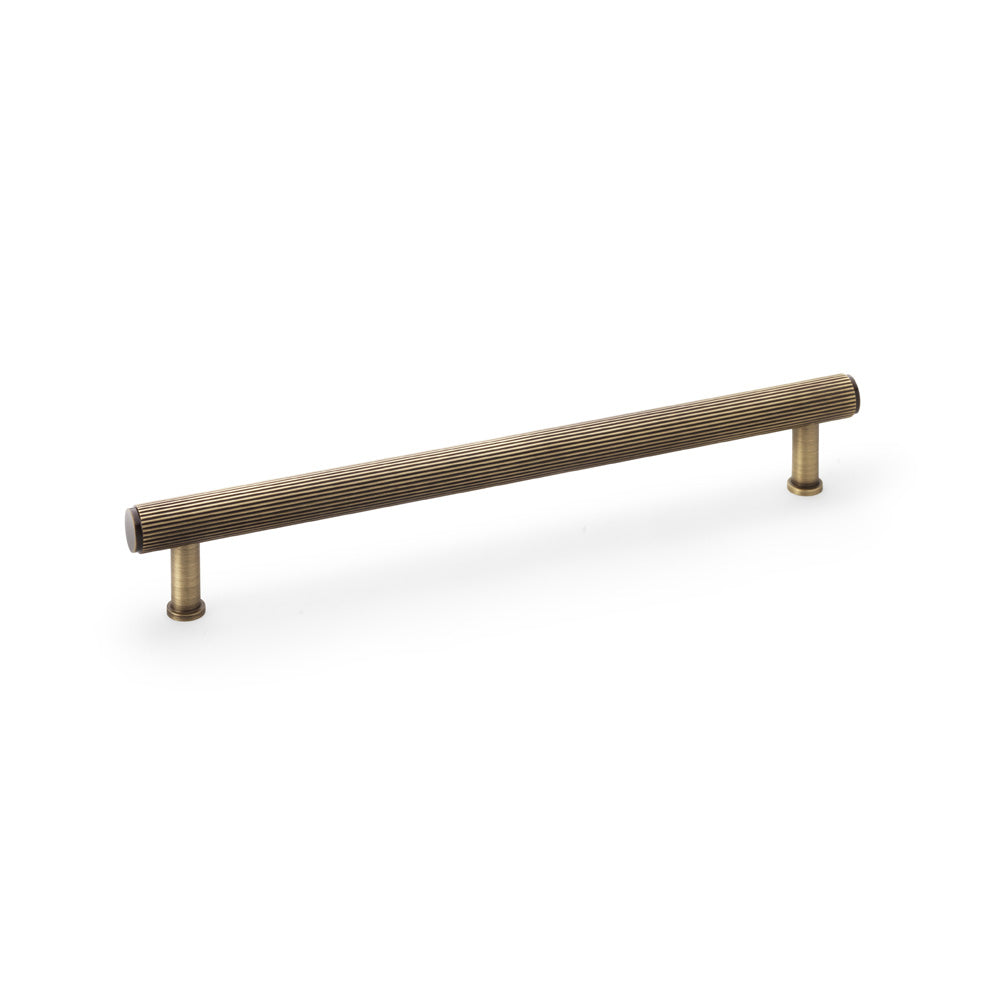 Crispin Reeded T-Bar Pull Handle — Antique Brass
