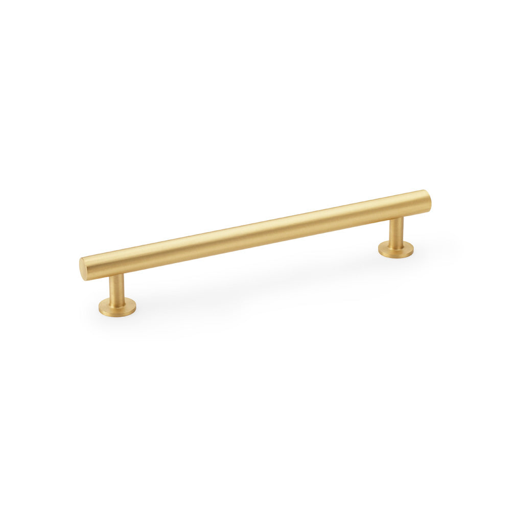 Round T-Bar Pull Handle — Satin Brass