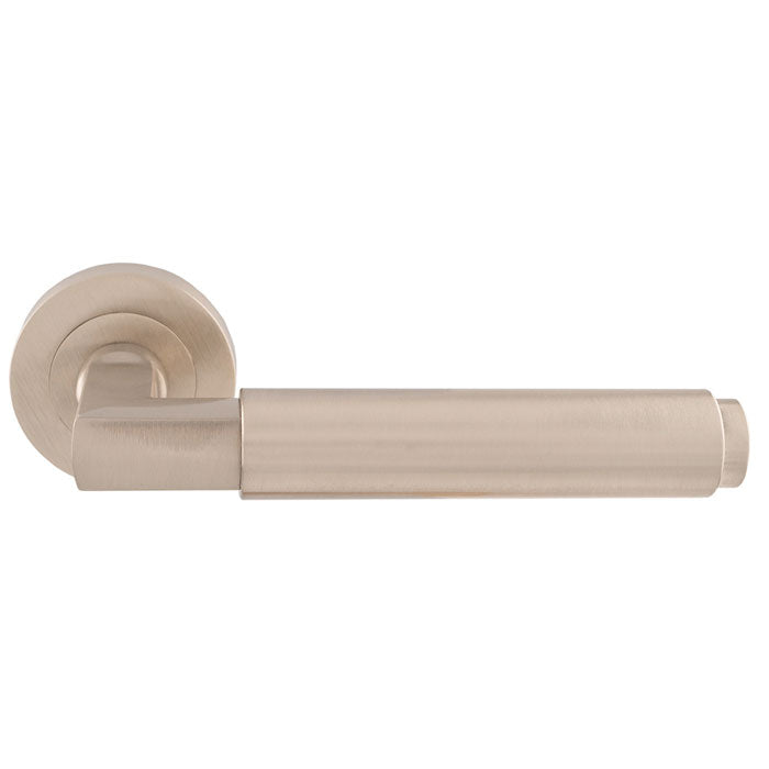 The Masano Antique Brass Lever in Satin Nickel