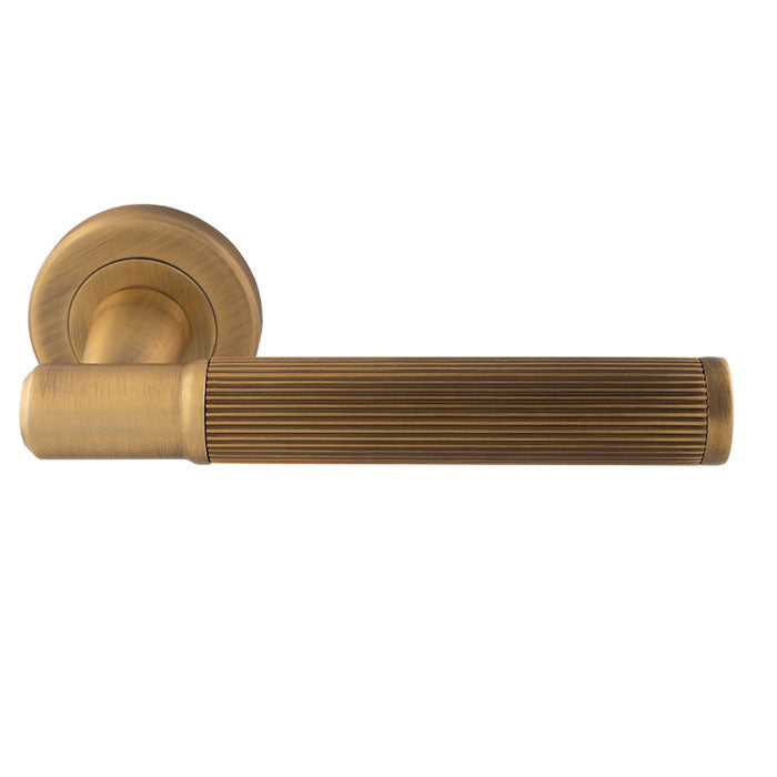 The Image Lines Antique Brass Lever in Antique Brass